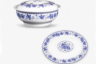 景德镇中式餐具碗具套装组合,红叶居家古典花面餐具,型号: 151636